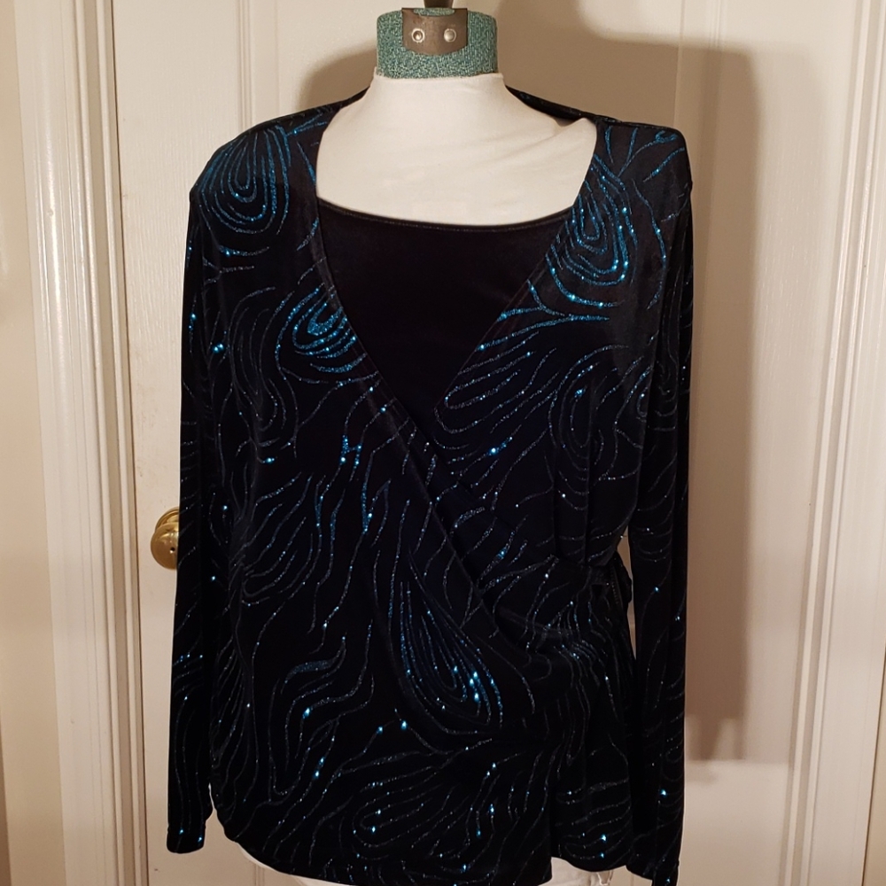 Notations velvet and sparkle evening top